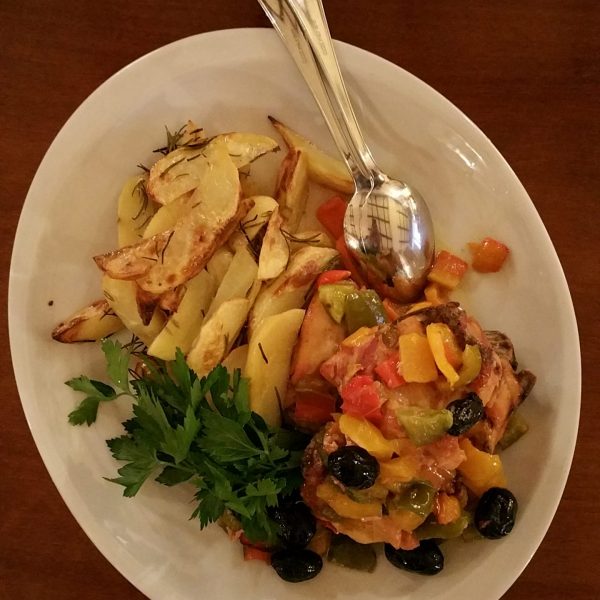 Cooking class potatoes and chicken