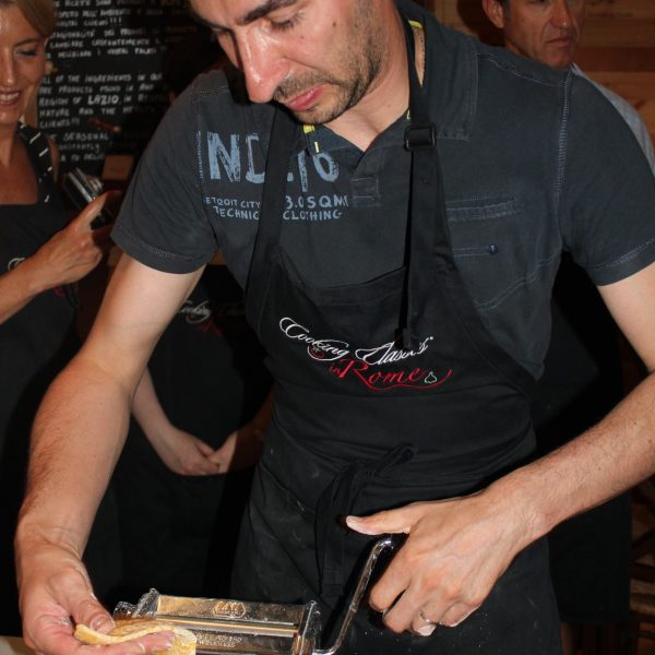 rolling handmade pasta