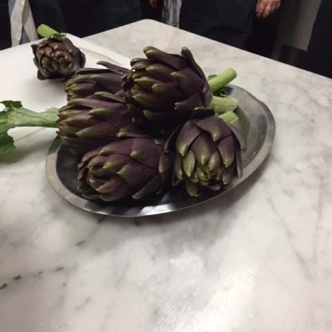 artichokes on a table