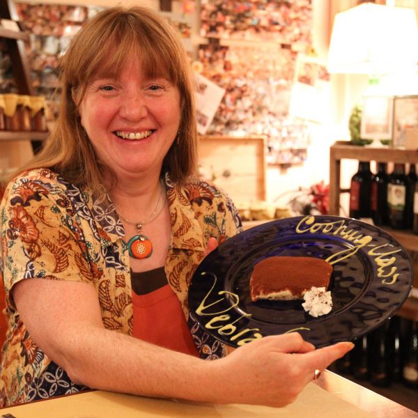 showing off dessert on a plate